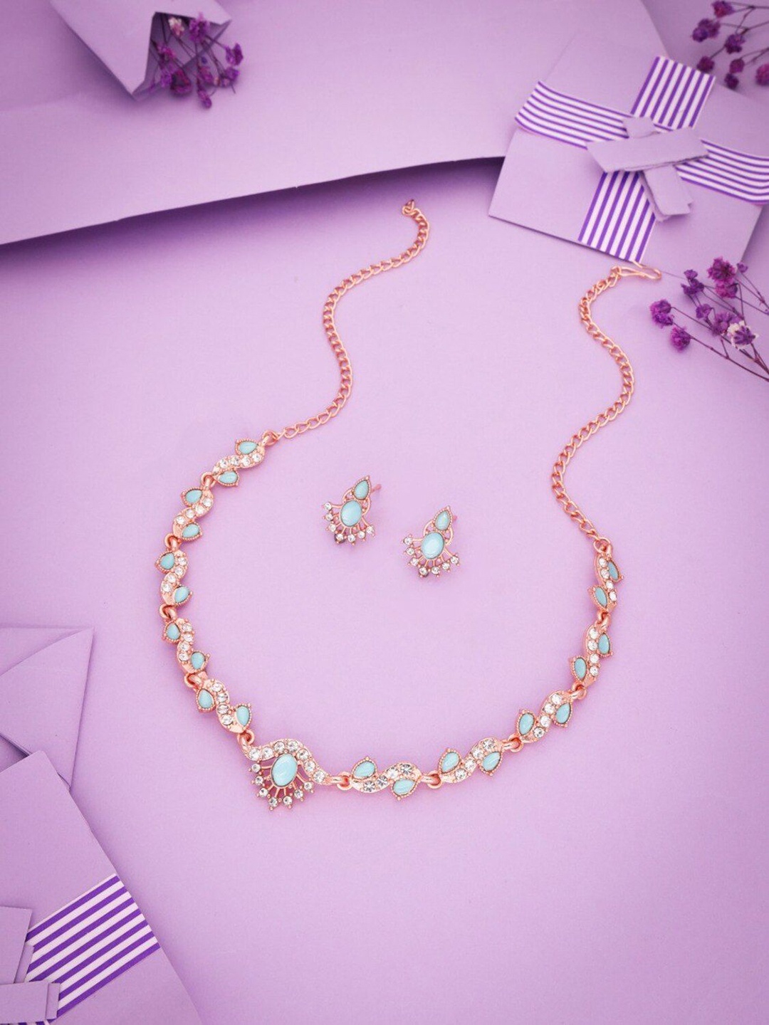 

Anouk Gold-Plated American Diamond Studded Jewellery Set