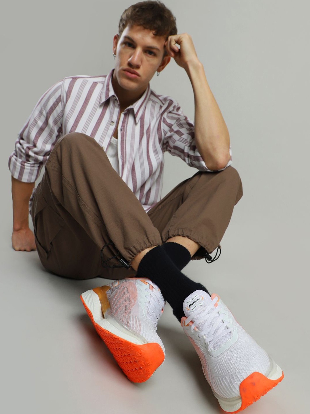 

NOBELITE Men Running Non-Marking Shoes, White