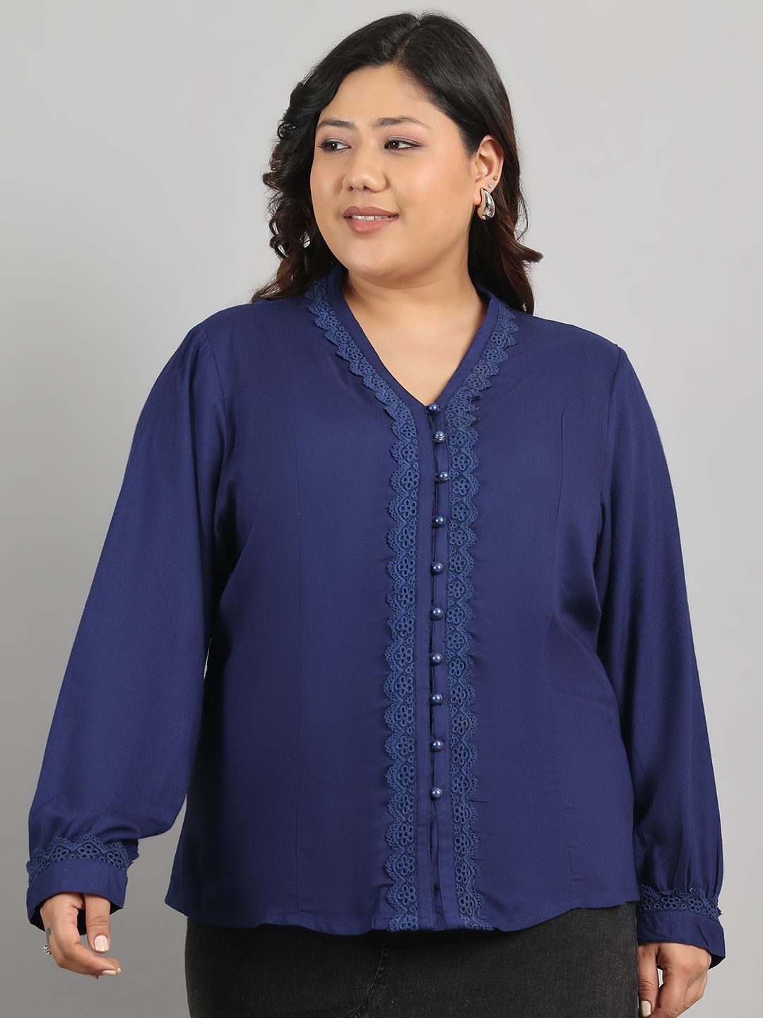 

Tulsattva Women Classic Opaque Casual Shirt, Blue
