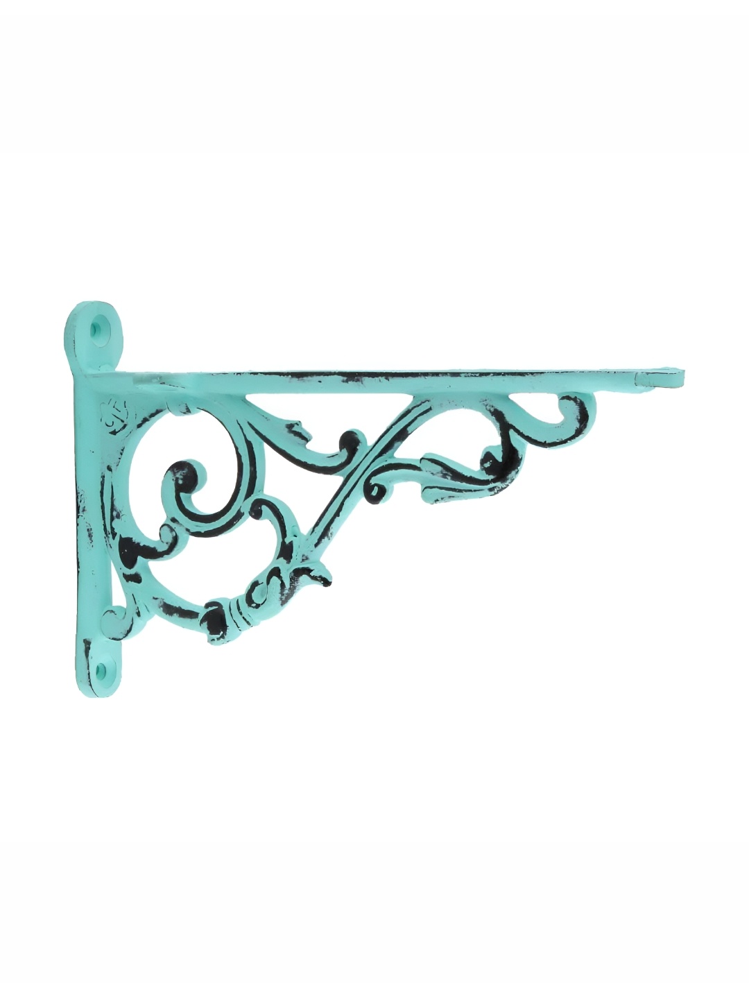 

Indianshelf Turquoise Blue & Bronze Iron Ornate Shelf Holder Bracket