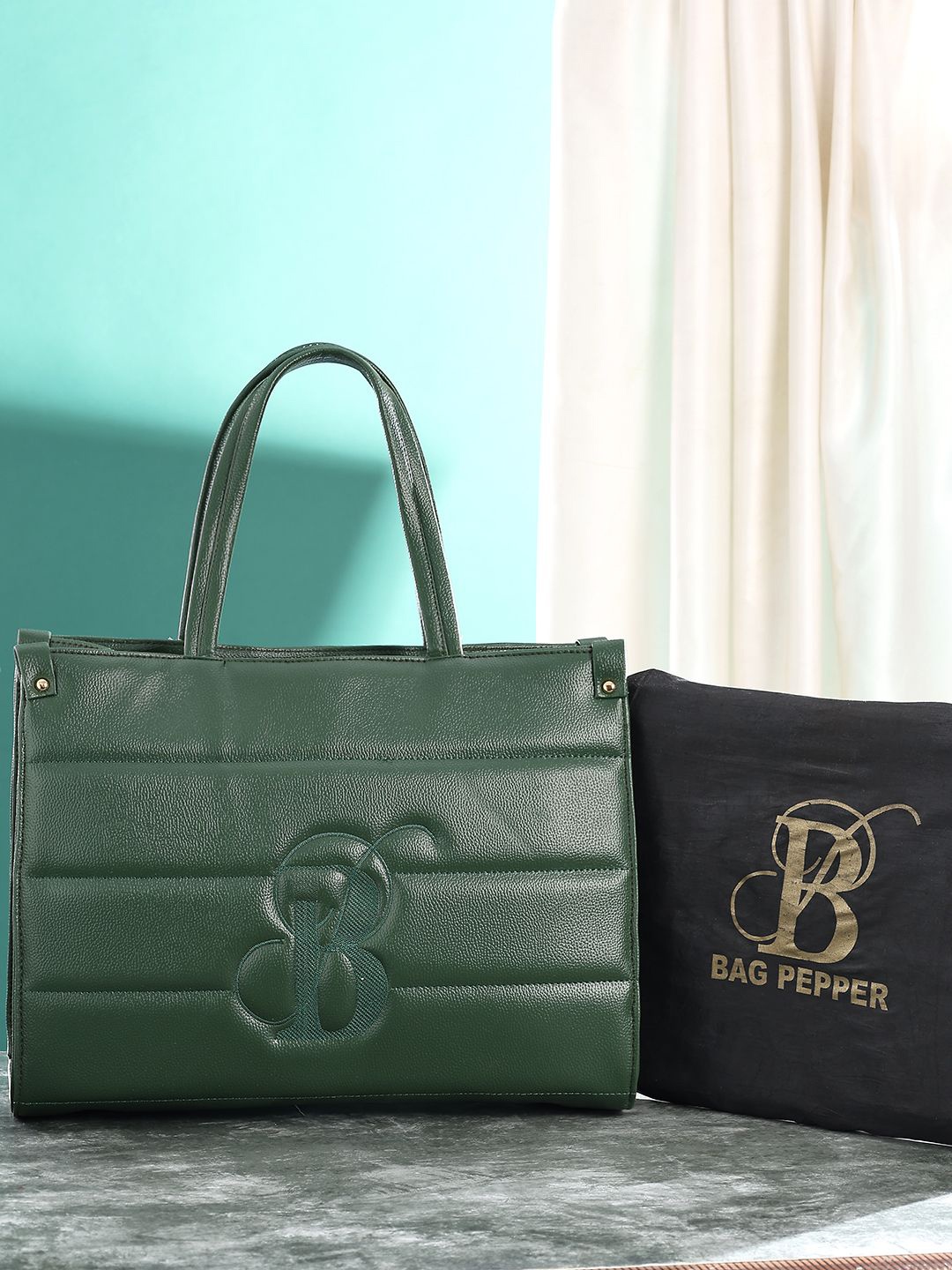 

Bag Pepper PU Structured Shoulder Bag, Sea green