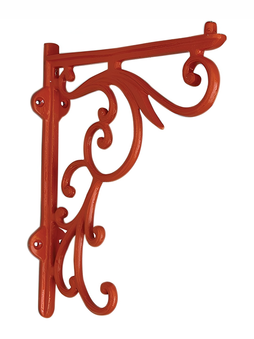 

Indianshelf Orange-Color Floral Textured Aluminium Wall Hanging Plant Holder Bracket