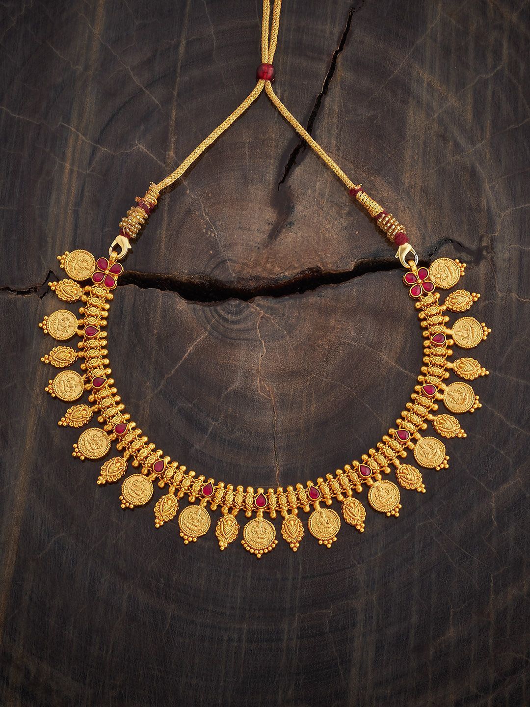 

Kushal's Fashion Jewellery 92.5 Sterling Silver Gold-Plated Temple Necklace