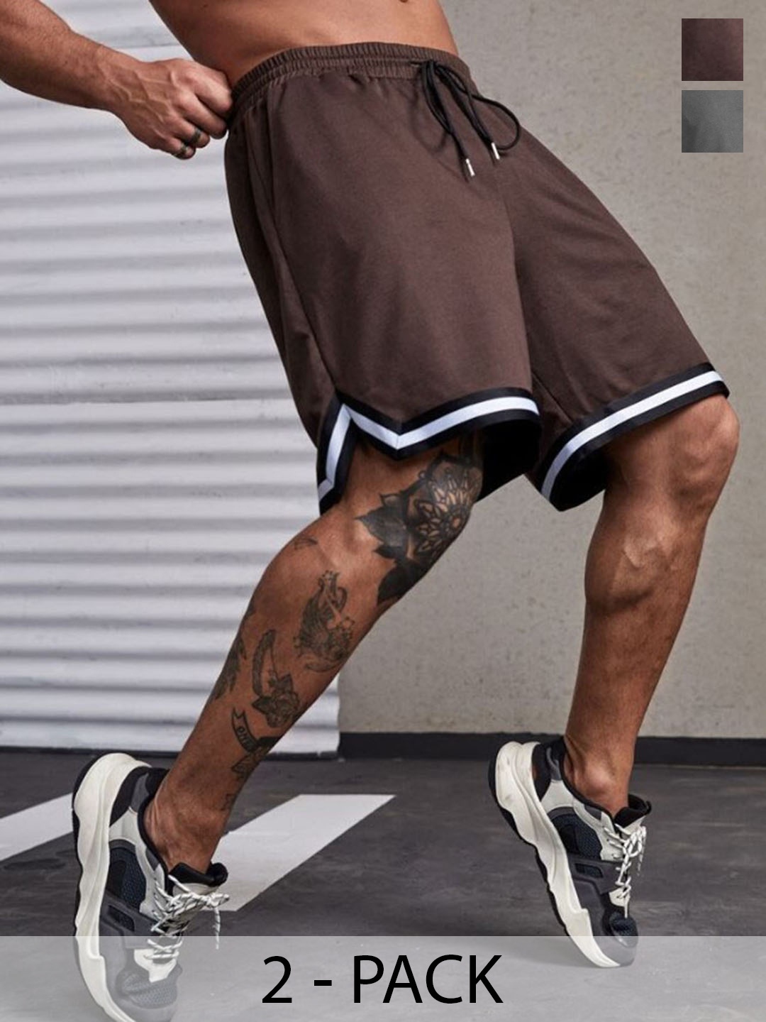 

culish Men High-Rise Training or Gym Sports Shorts, Brown