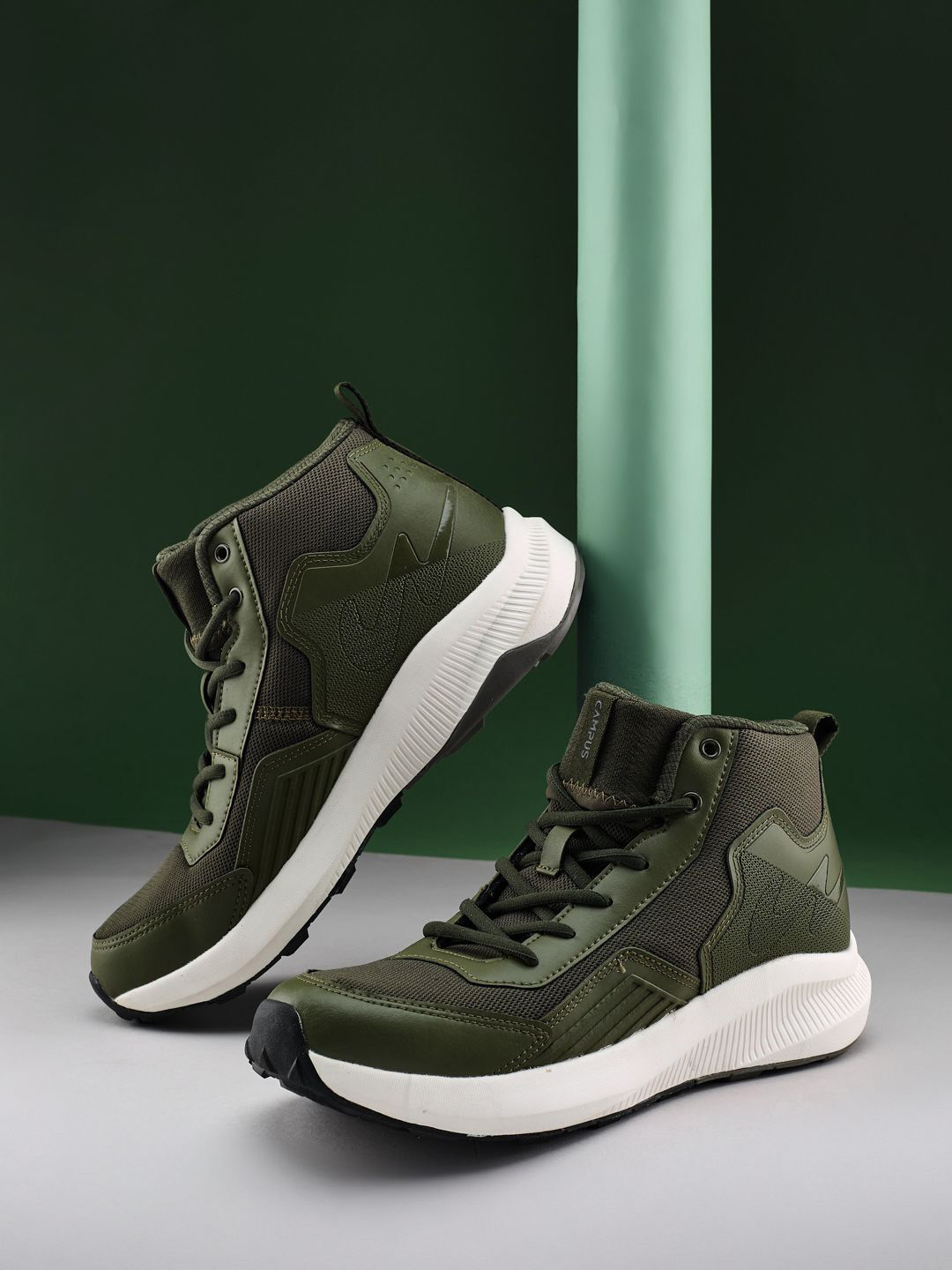 

Campus Men Woven Design Sneakers, Olive