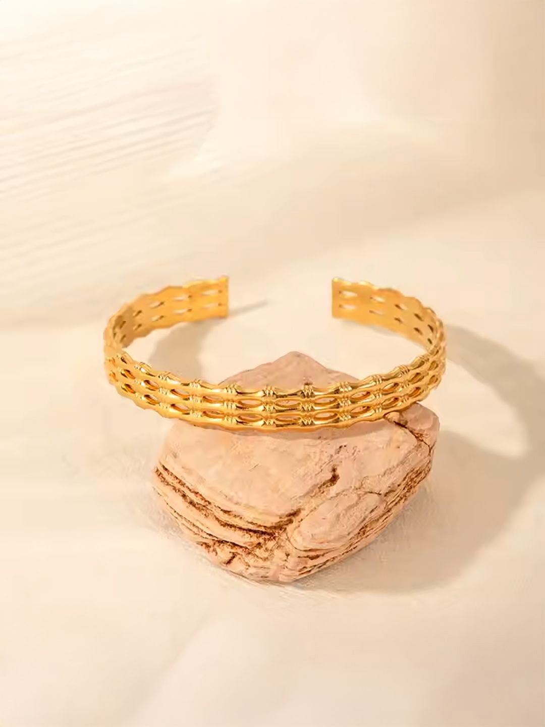 

SHARLEEZ Women Gold-Plated Cuff Bracelet