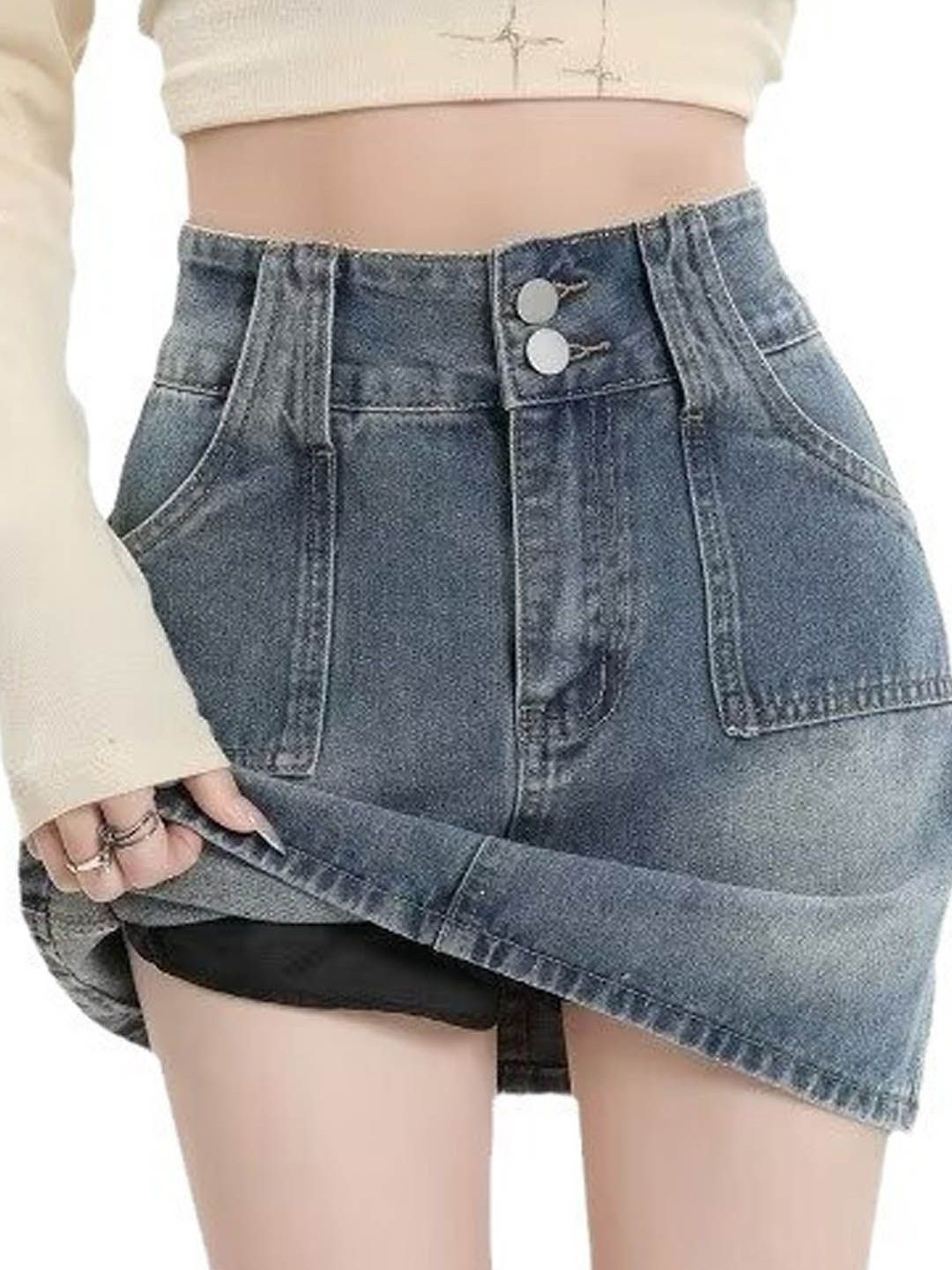 

StyleCast A-Line Mini Skirt, Blue
