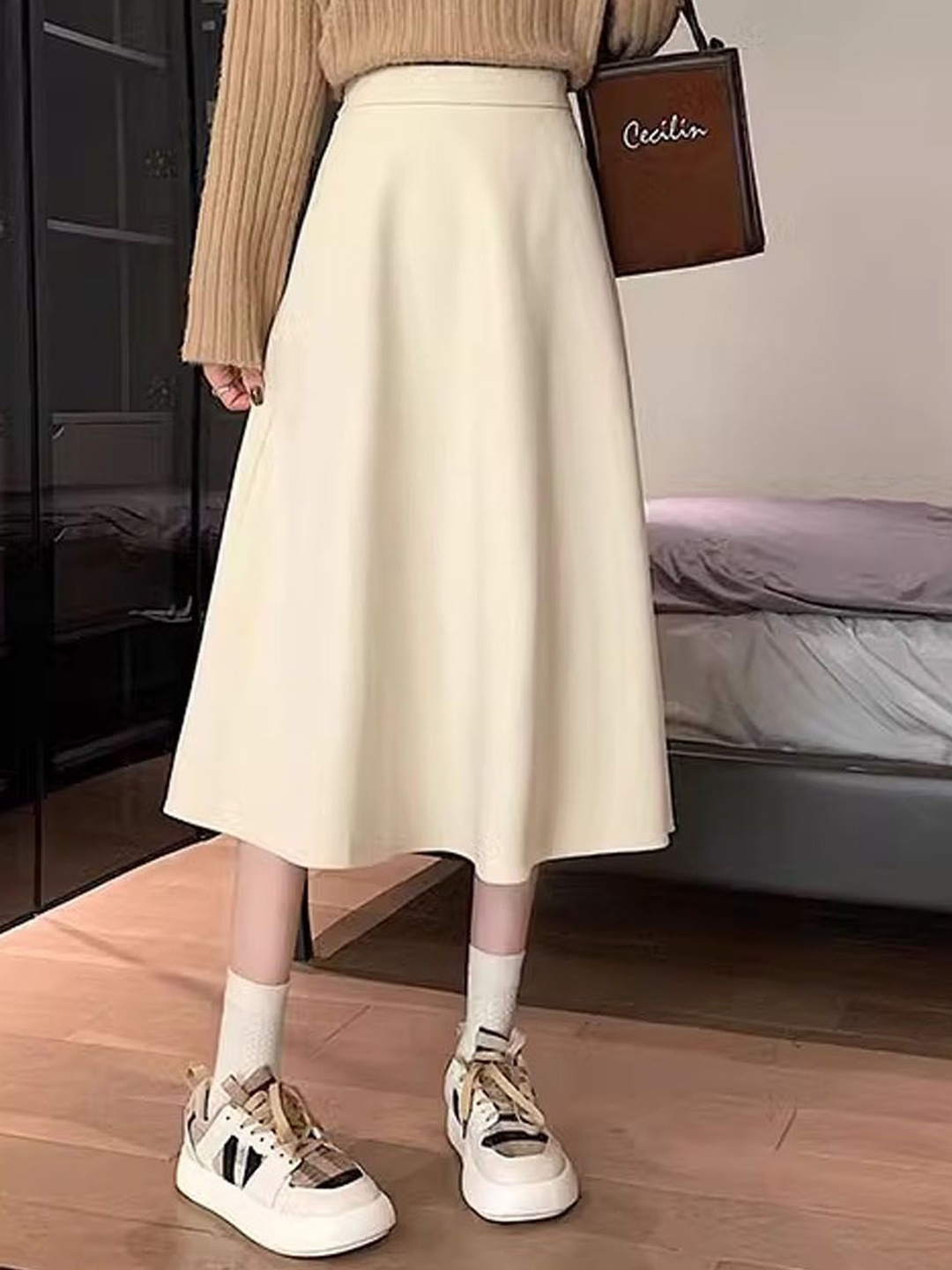 

StyleCast A-Line Midi Skirt, White