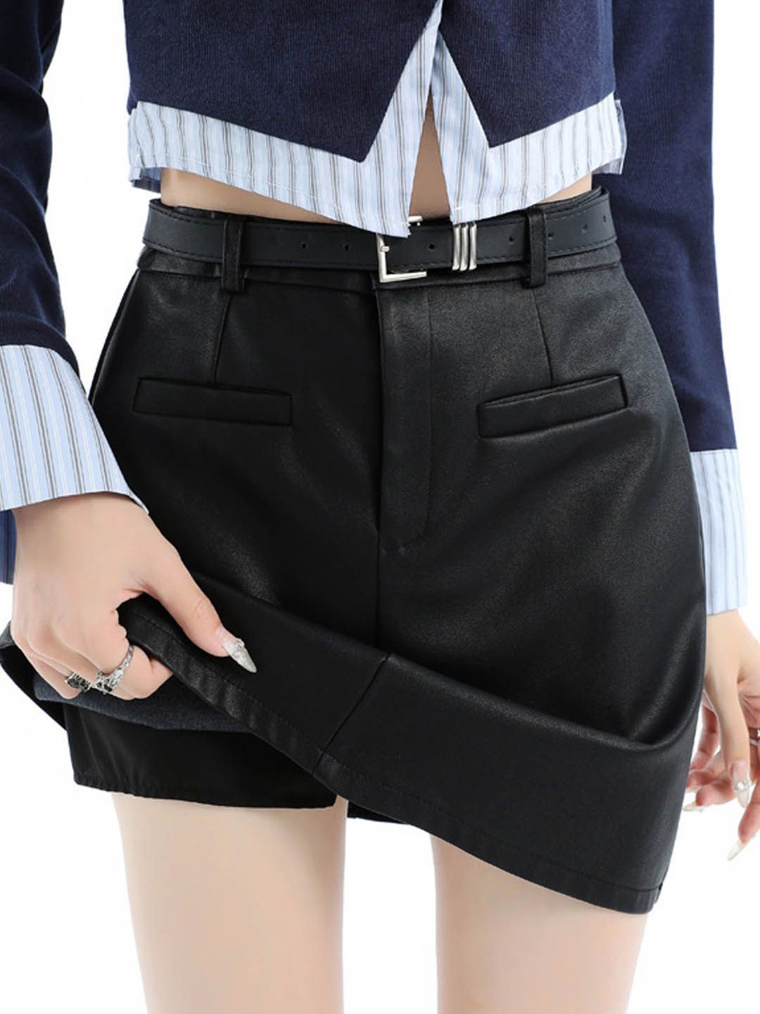 

StyleCast Mid Rise Mini Skirt, Black