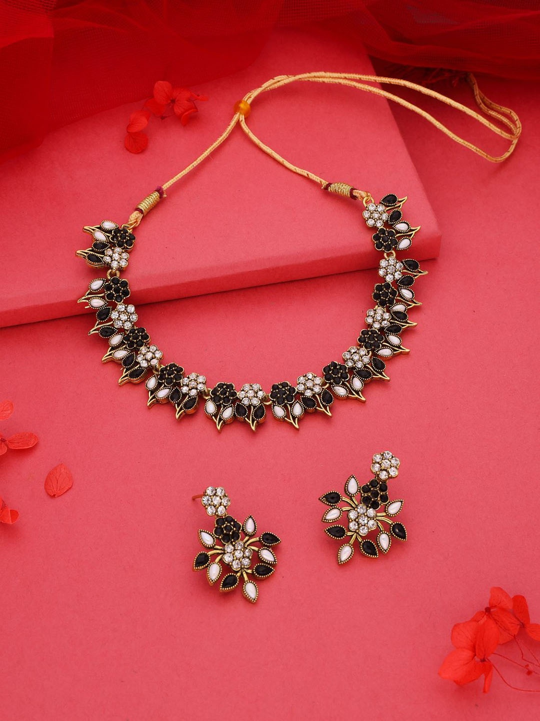 

Anouk Gold-Plated American Diamond Studded Necklace And Earrings