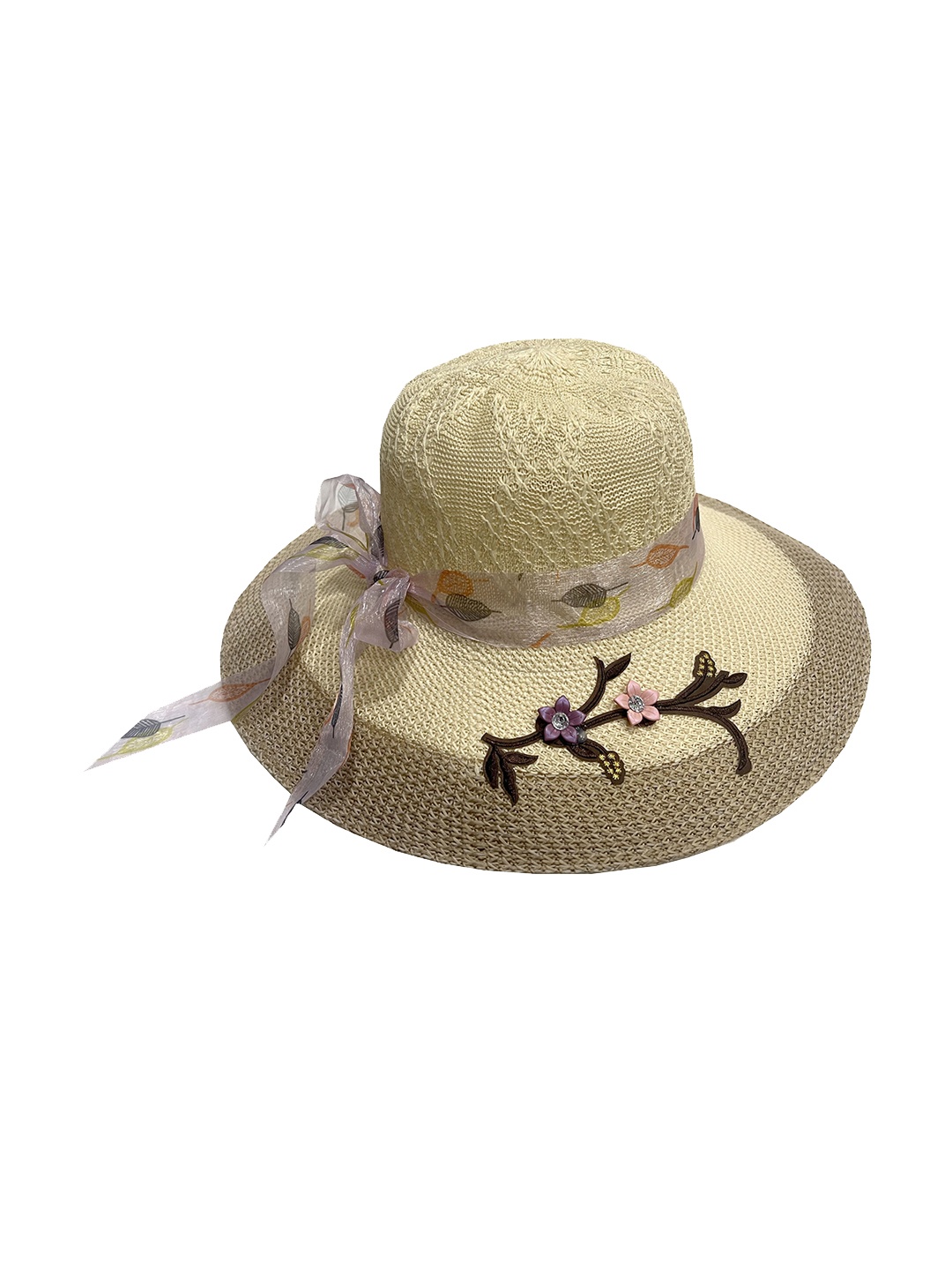 

Infispace Women Bronze-Toned Embroidered Fedora Hat