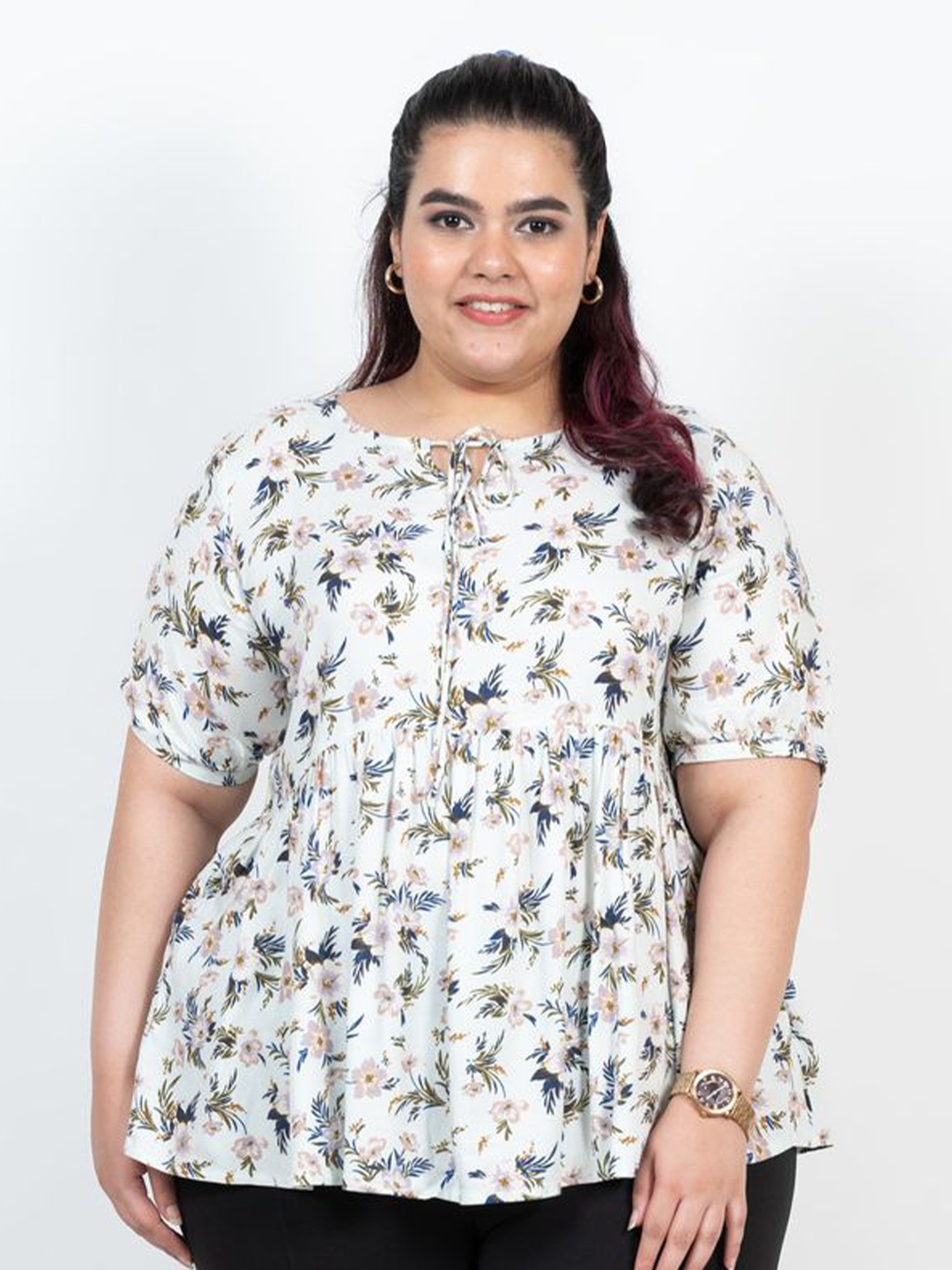 

XOXO Cherry Women Floral Printed Top, White