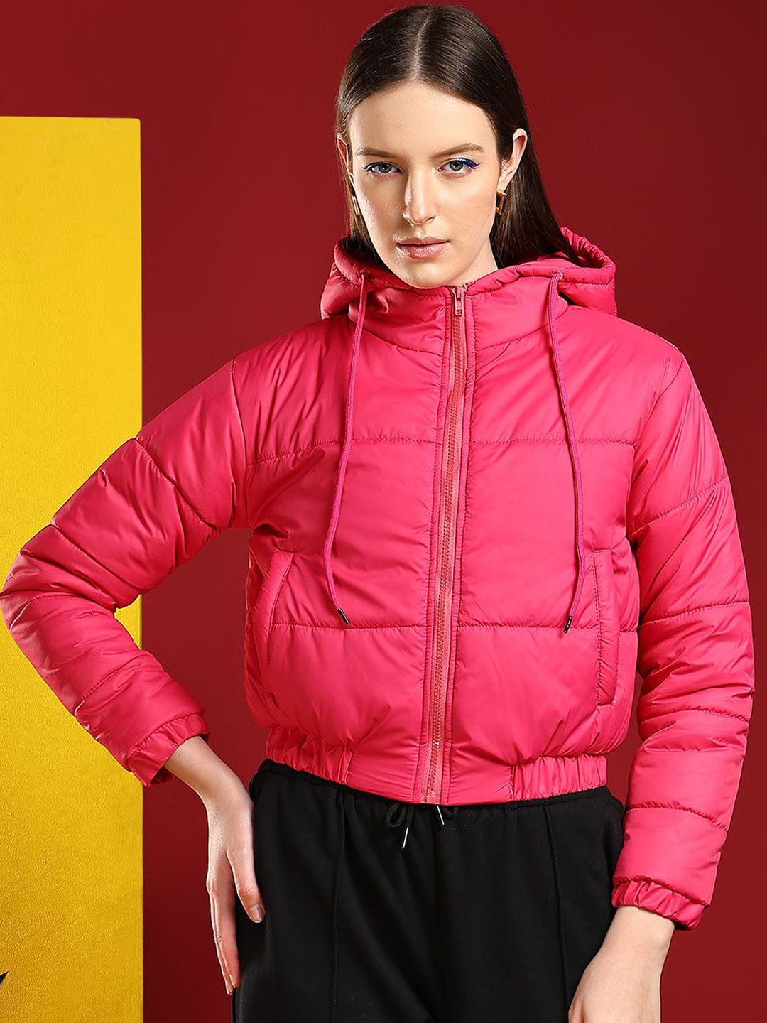 

Kotty Women Crop Puffer Jacket, Pink