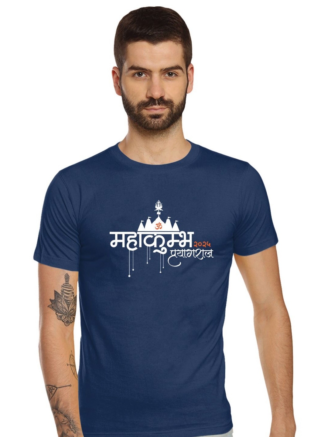 

Tantra Men Printed Applique T-shirt, Navy blue