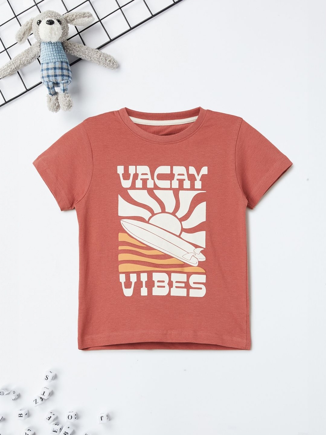 

max Boys Graphic Printed Round Neck Cotton T-shirt, Orange