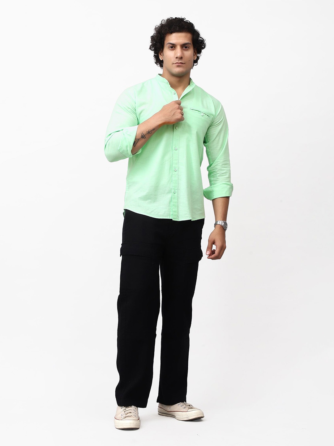 

BLUEBIRD Men Classic Opaque Casual Shirt, Green