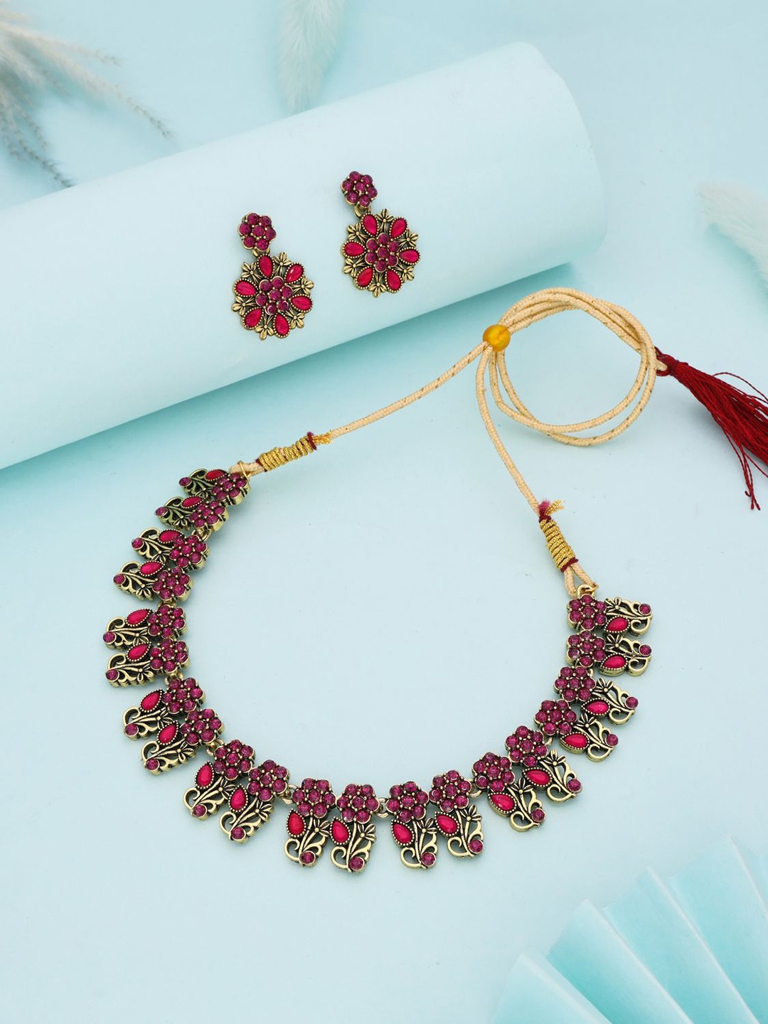 

Anouk Gold-Plated American Diamond Studded Necklace And Earrings