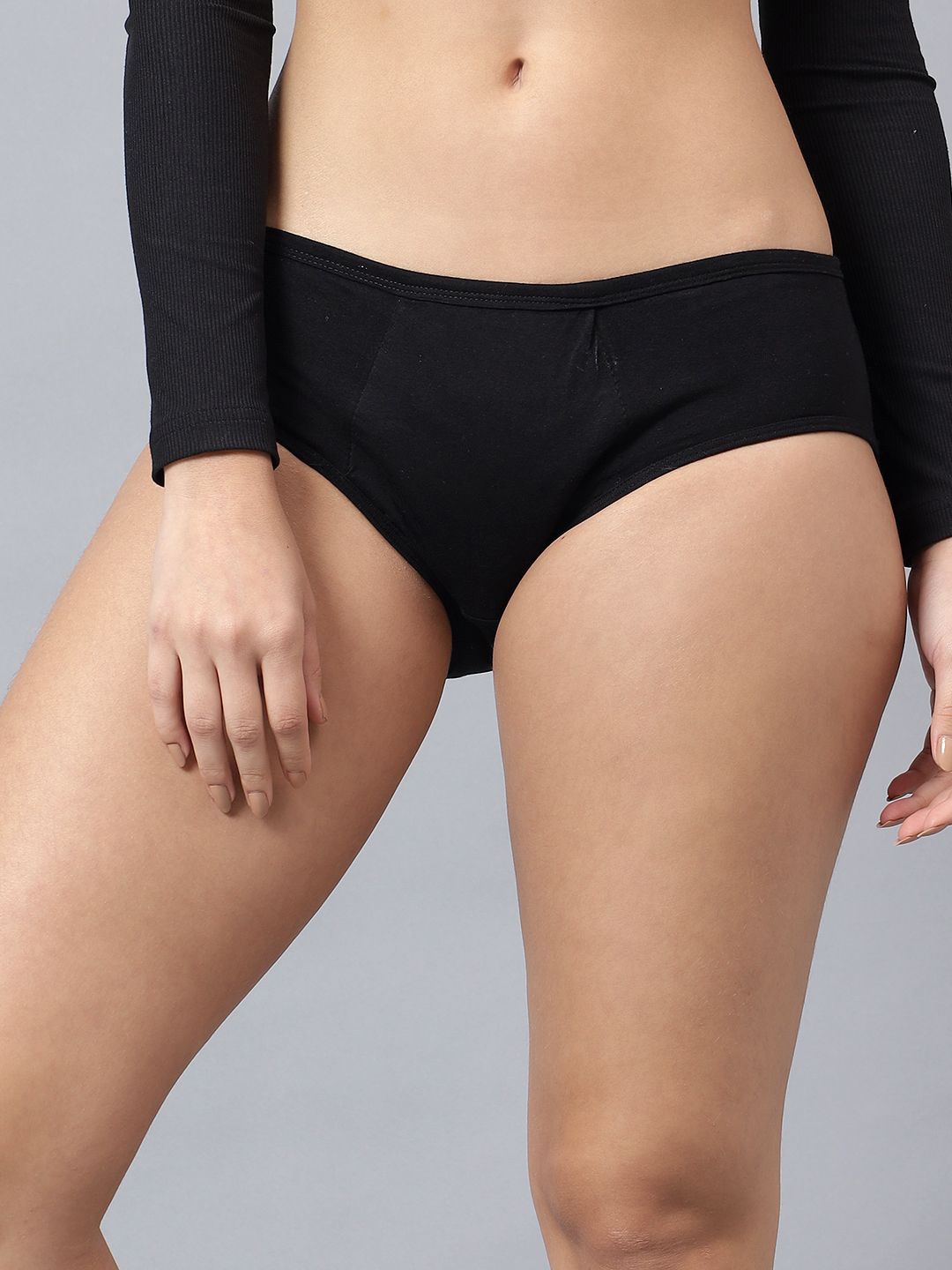 

JJAAGG T Pack Of 2 Cotton Mid Rise Period Briefs JAG-WL-273-25, Black