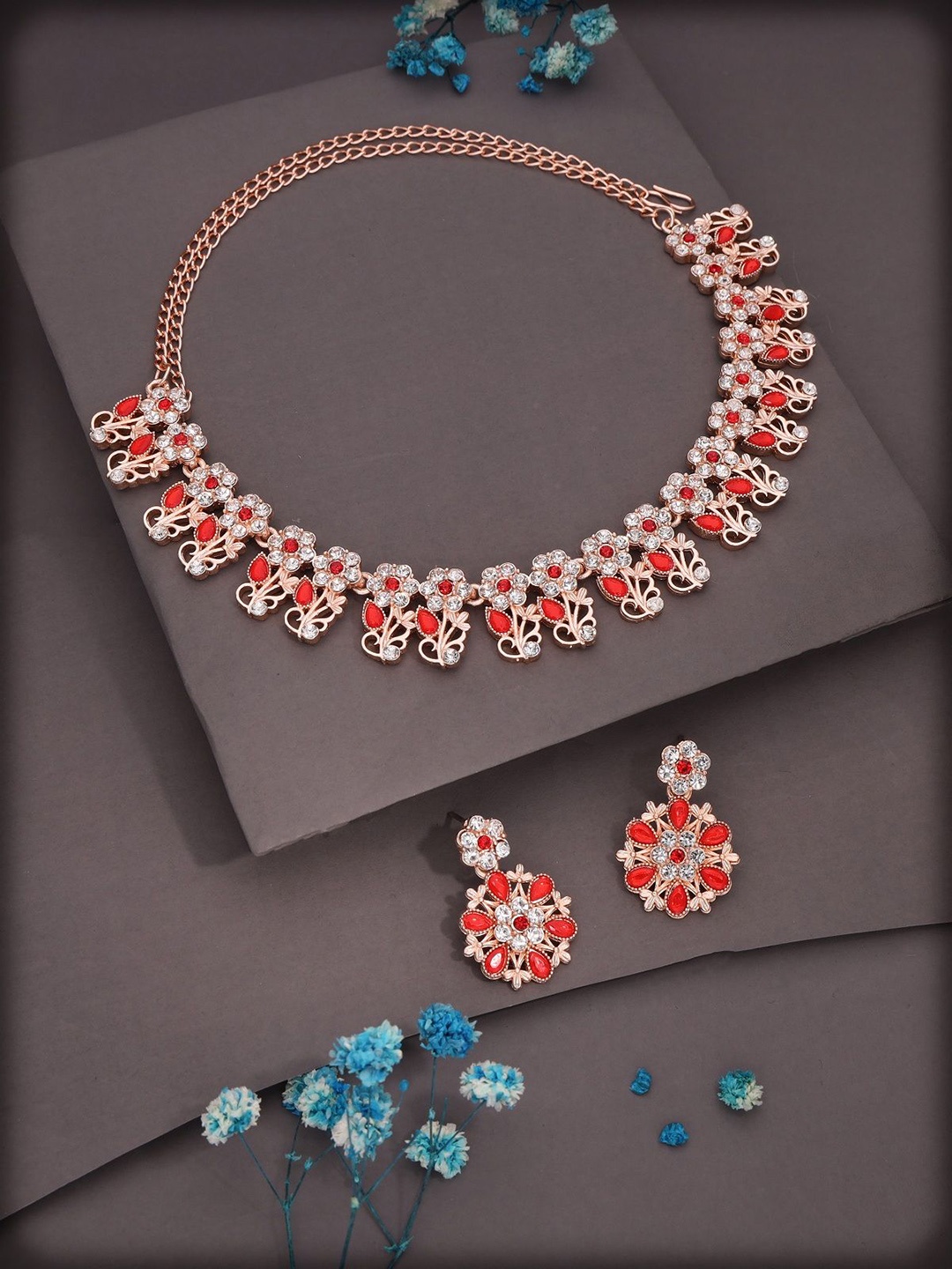 

Anouk Gold-Plated American Diamond Studded Jewellery Set