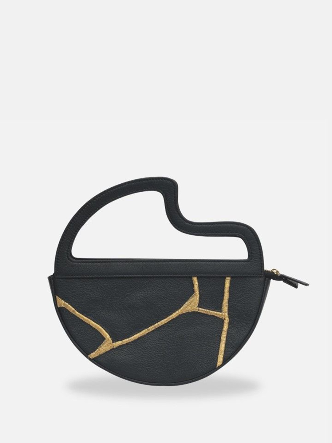 

Econock Leather Half Moon Handheld Bag, Black