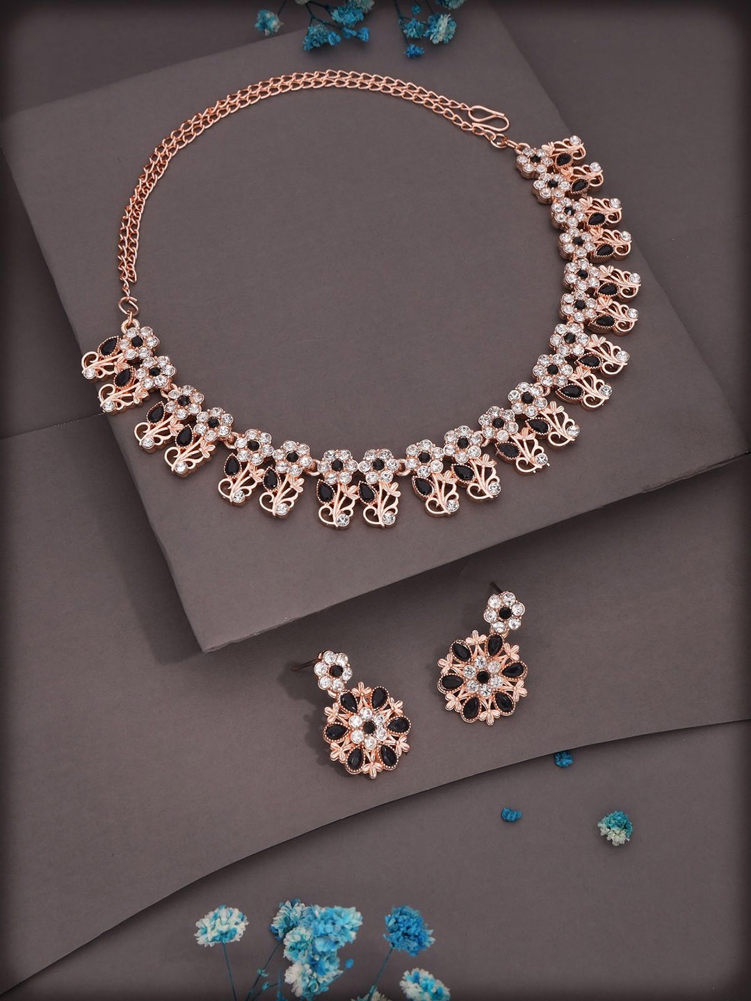 

Anouk Gold-Plated American Diamond Studded Jewellery Set