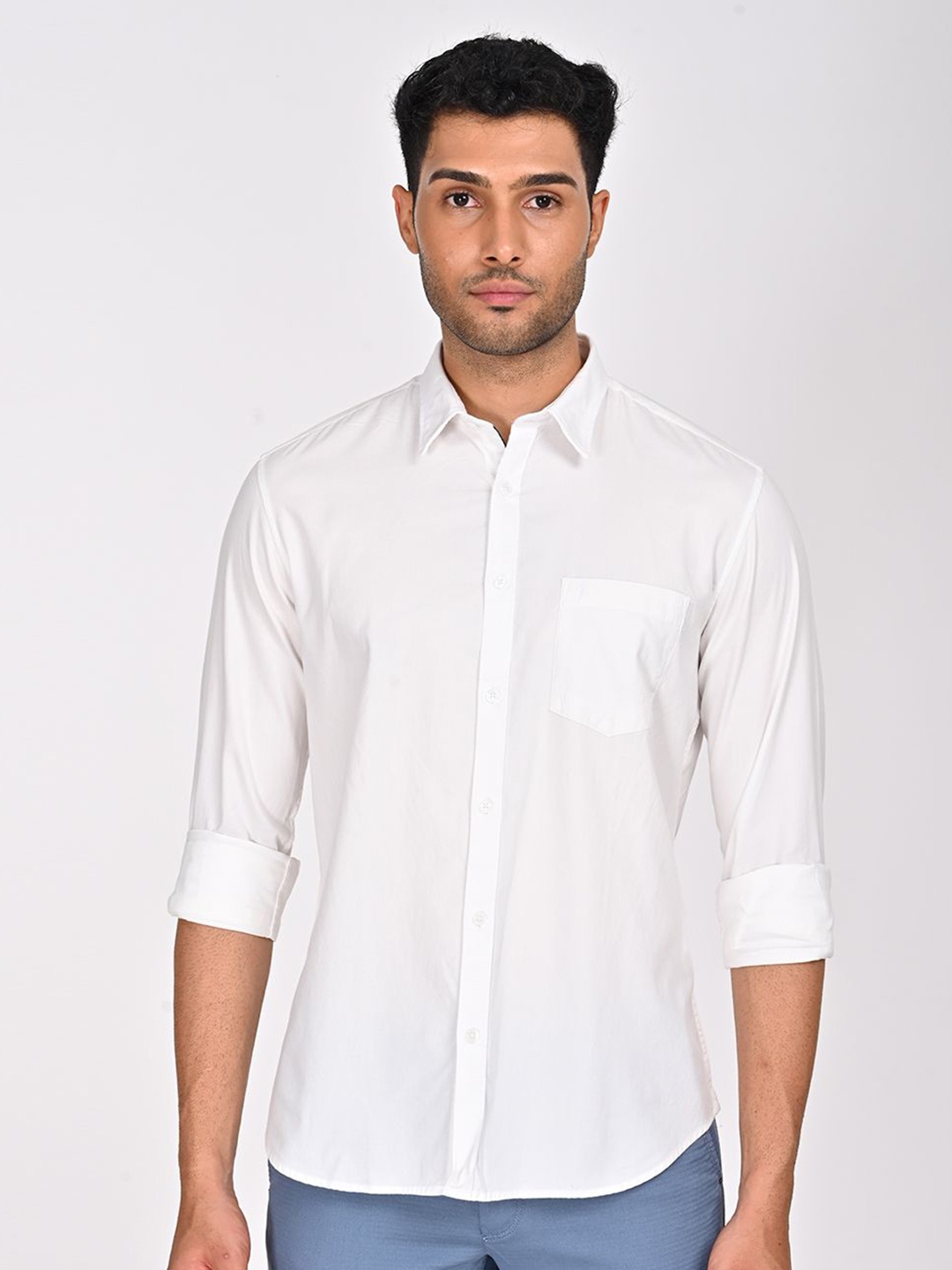 

Indian Terrain Men Classic Slim Fit Opaque Casual Shirt, White