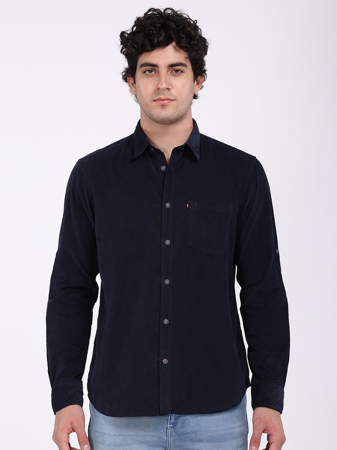 

Indian Terrain Men Classic Slim Fit Opaque Casual Shirt, Blue