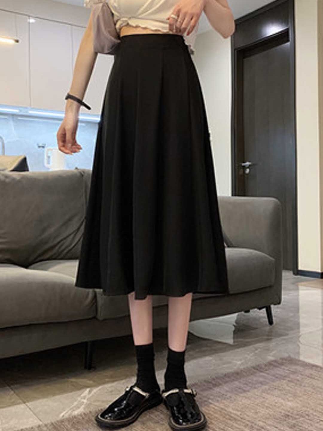 

StyleCast A-Line Midi Skirt, Black