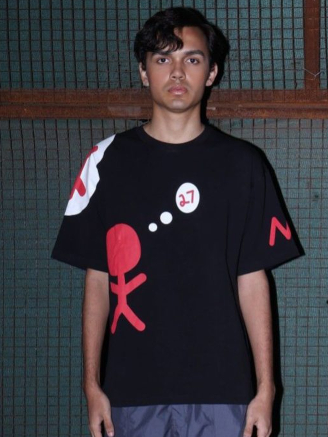 

KNN Calcutta Unisex Graphic Printed Round Neck Cotton Oversized T-shirt, Black