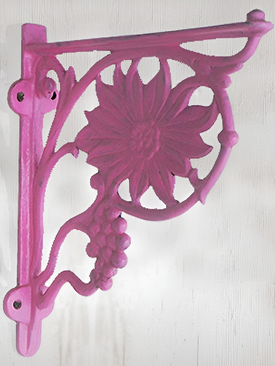 

Indianshelf Pink Floral Wall Hanging Plant Holder Bracket