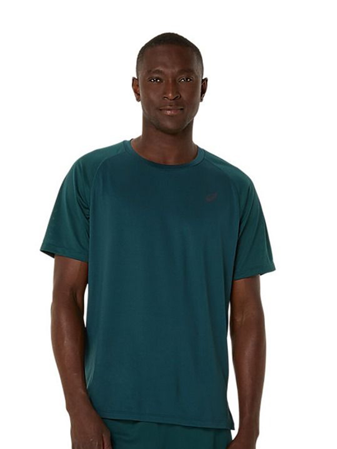 

ASICS Men Solid Round Neck T-shirt, Teal