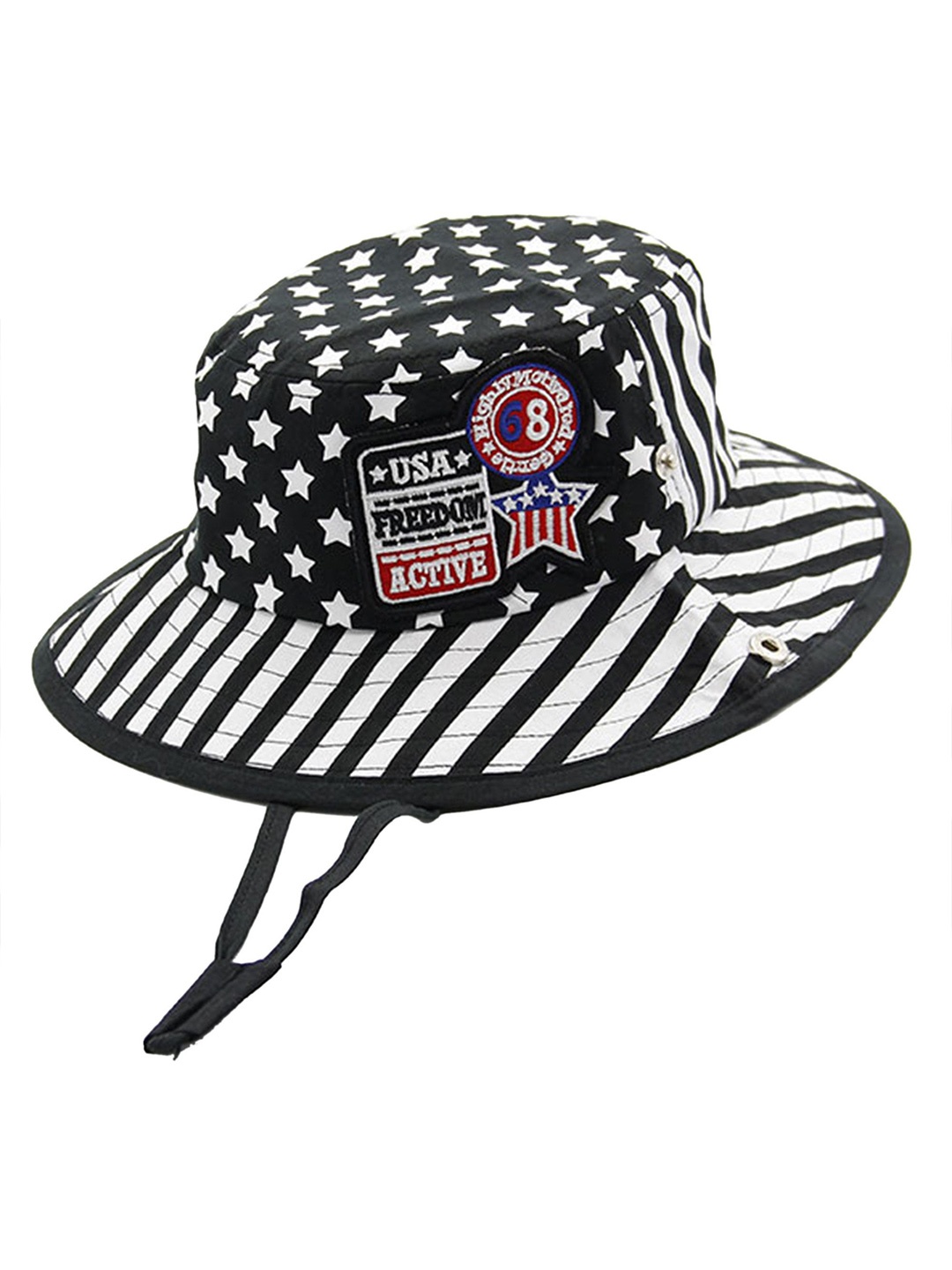 

Babymoon Kids Black Striped Bucket Hat