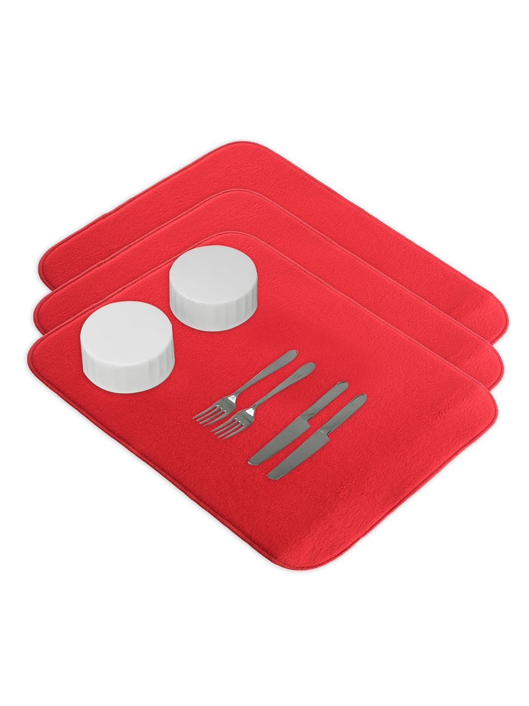 

Kuber Industries 3-Pcs Red Non Slip Dish Drying Mats