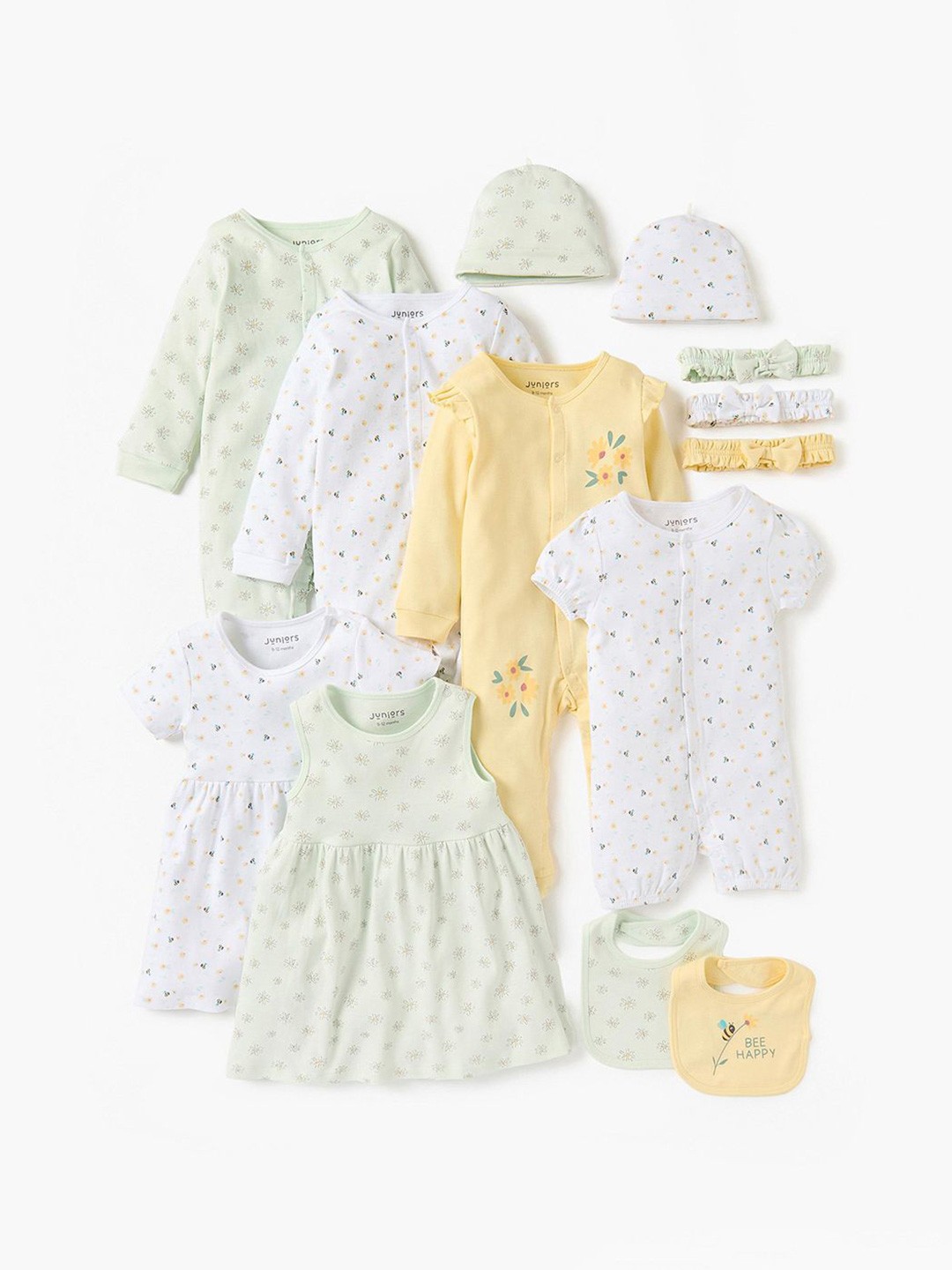 

Juniors by Babyshop Girls Printed T-shirt with Pyjamas, Yellow