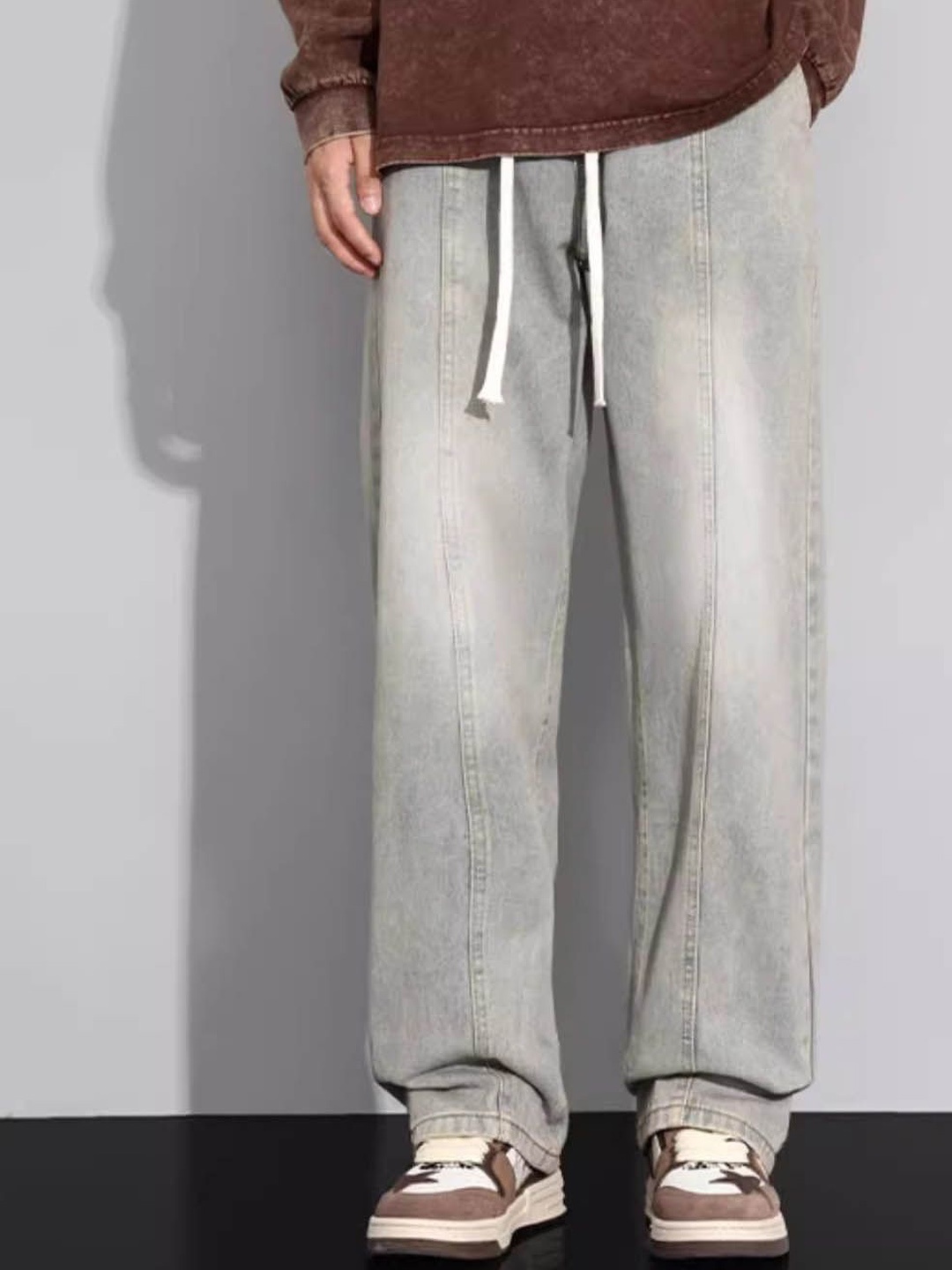 

StyleCast Men Low Distress Jeans, Grey