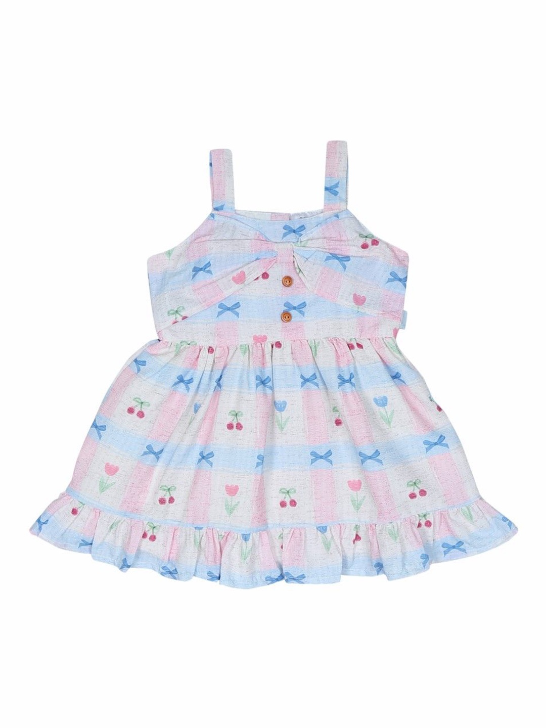 

Doodle Print Fit & Flare Dress, Pink