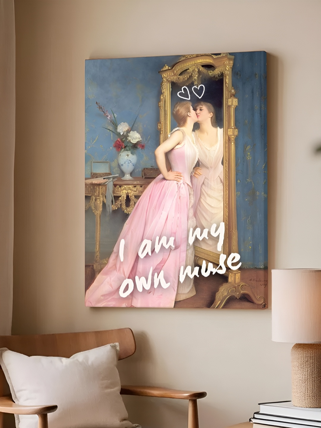 

Art Street Pink & White Feminist Millennials Canvas Wall Art