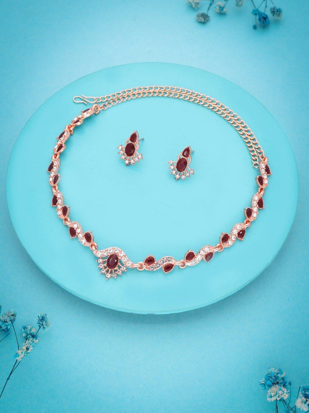 

Anouk Gold-Plated American Diamond Studded Necklace And Earrings