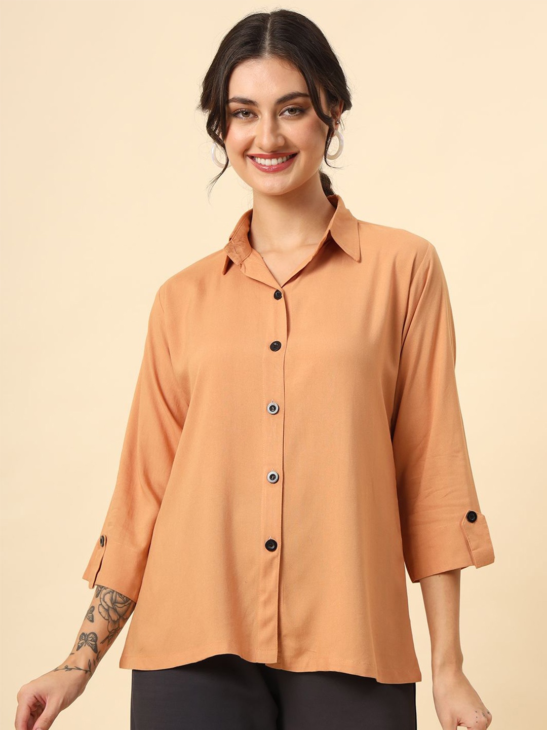 

DressBerry Women Comfort Opaque Casual Shirt, Mustard