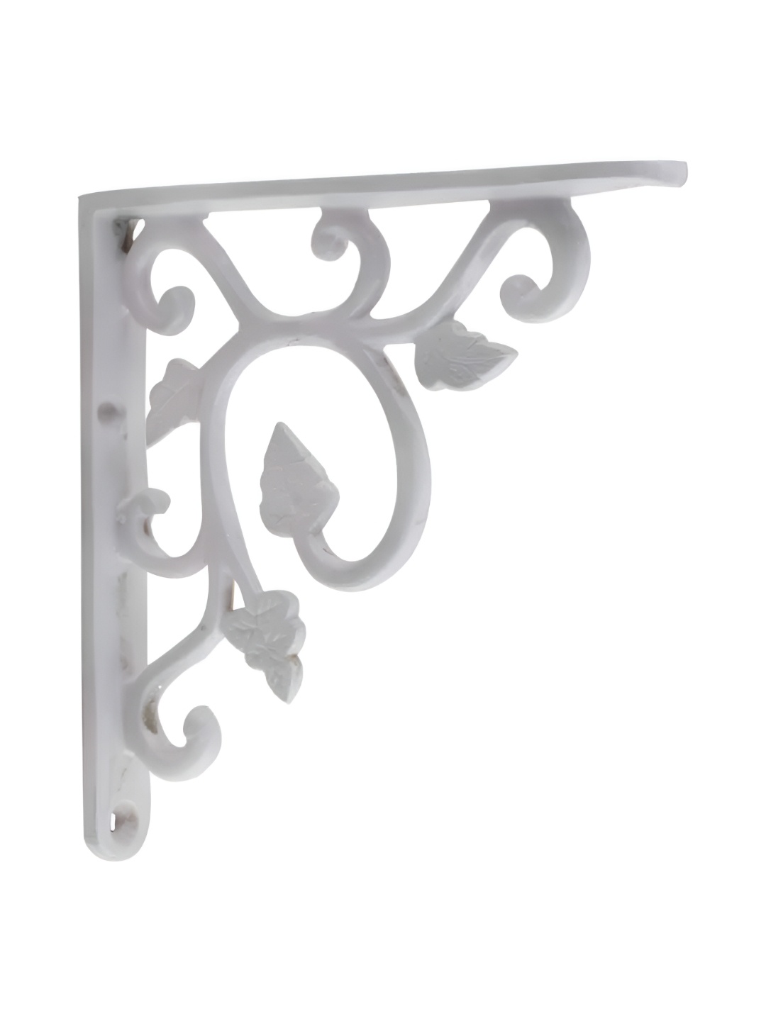 

Indianshelf White Floral Shaped Wall Hanging Plant Holder Iron Bracket