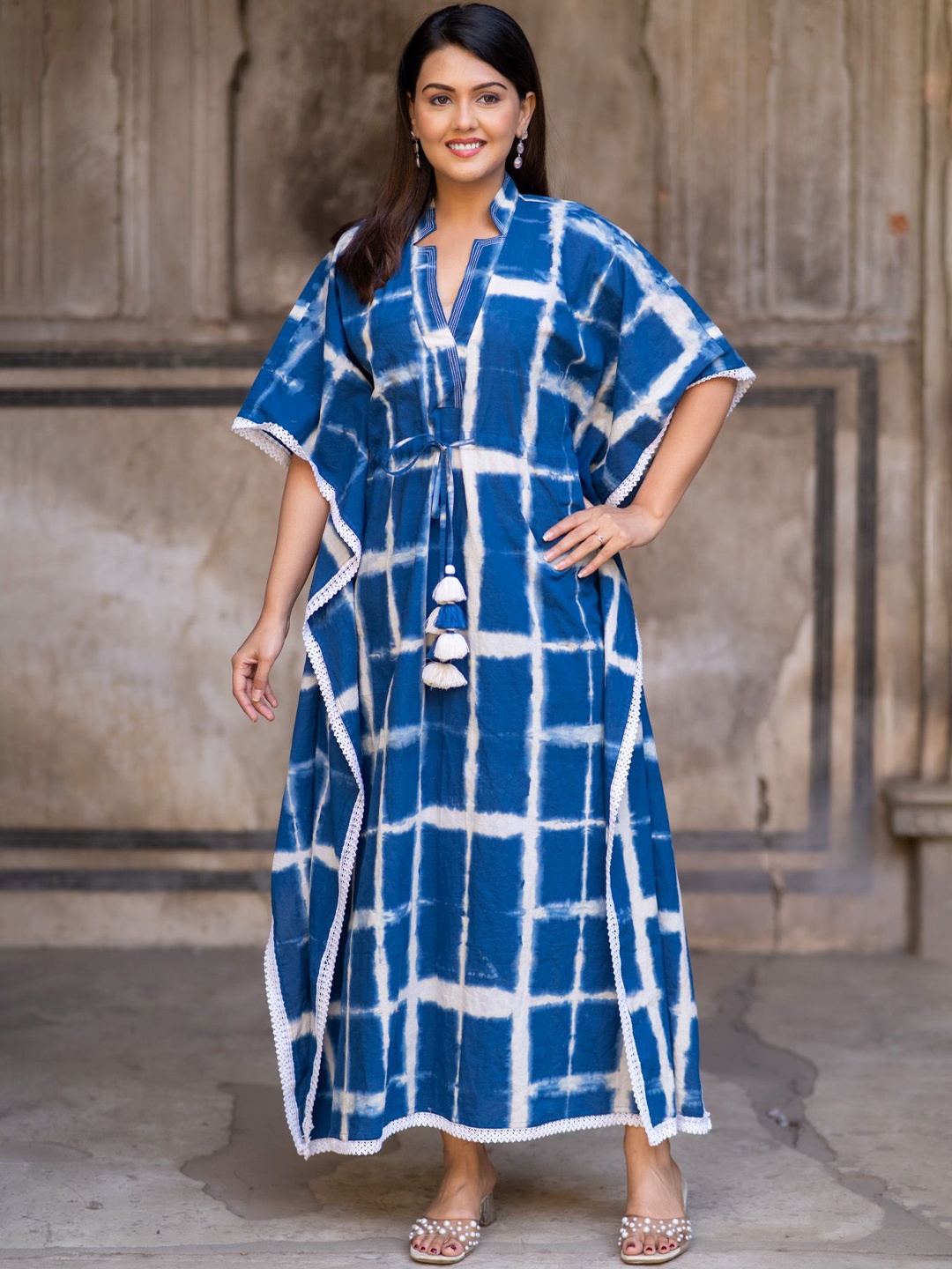 

Navyas Fashion Women Maxi-Length Kaftan Dress, Blue