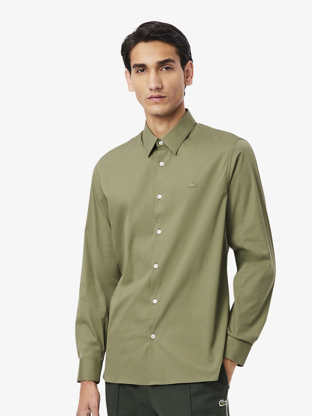 

Lacoste Men Slim Fit Opaque Casual Shirt, Khaki