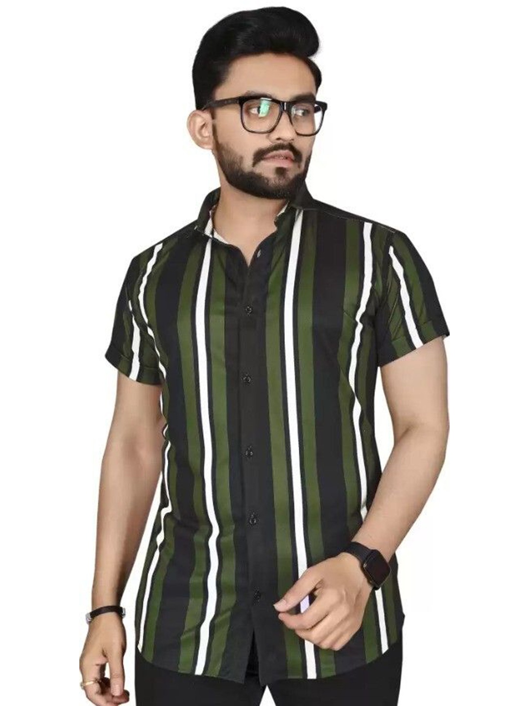 

iCome Men Classic Opaque Striped Casual Shirt, Multi