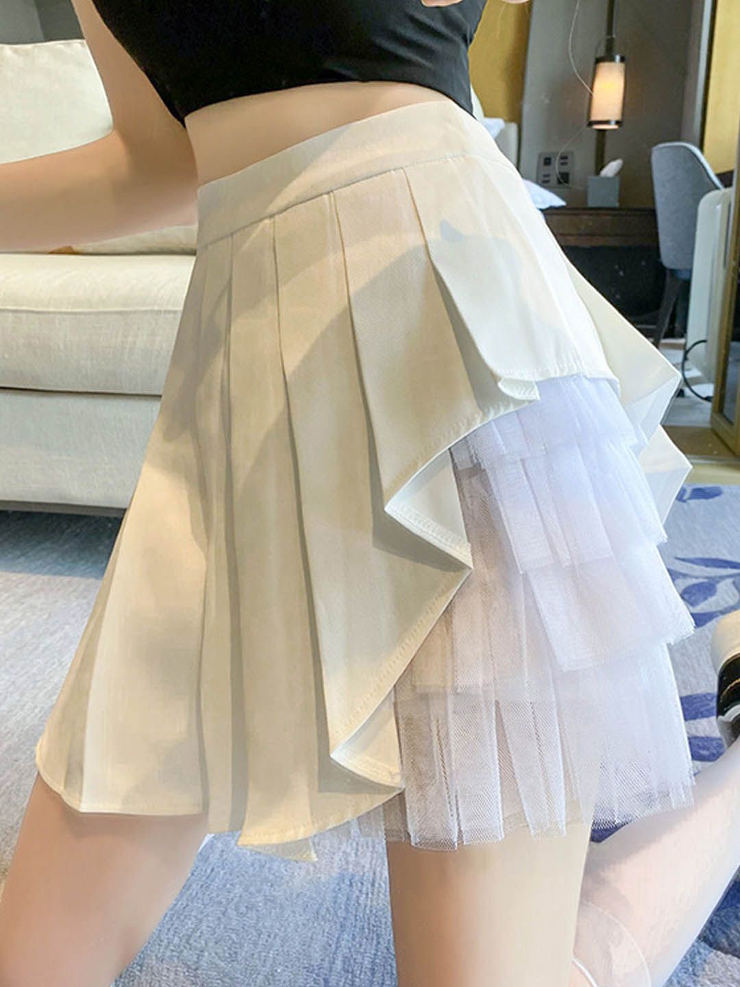 

StyleCast Self Design Above Knee Skirt, White
