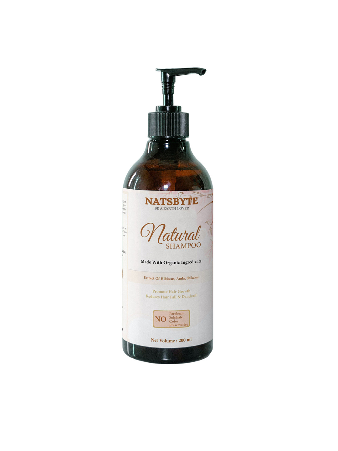 

NATSBYTE Natural Shampoo With Aloevera For Hair Growth - 200 ml, Brown