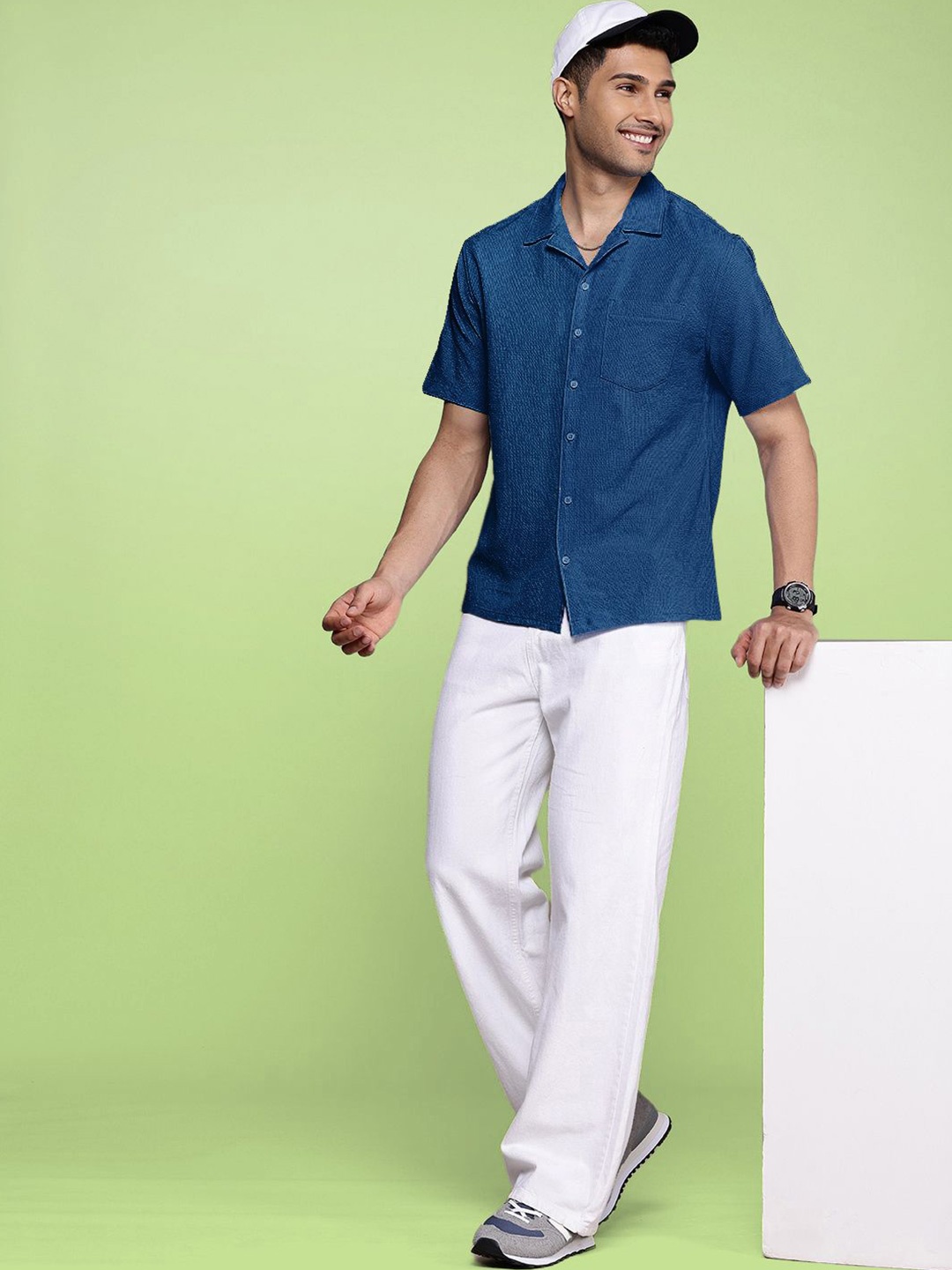 

Moda Rapido Men Standard Opaque Casual Shirt, Teal