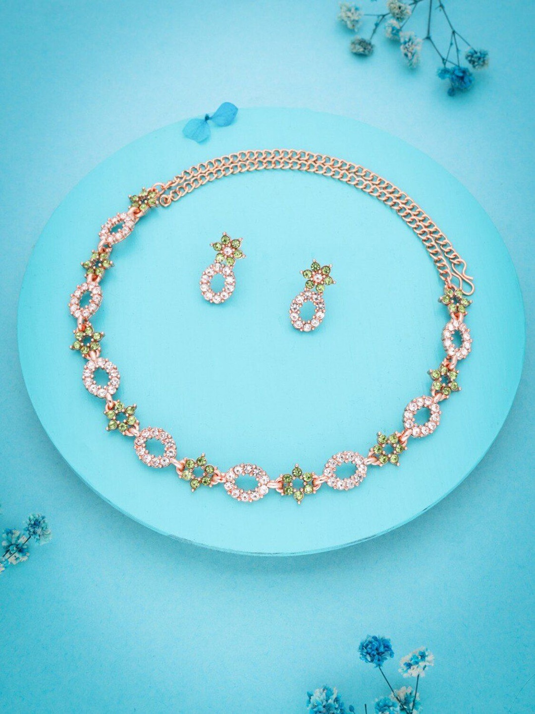 

Anouk Gold-Plated American Diamond Studded Jewellery Set