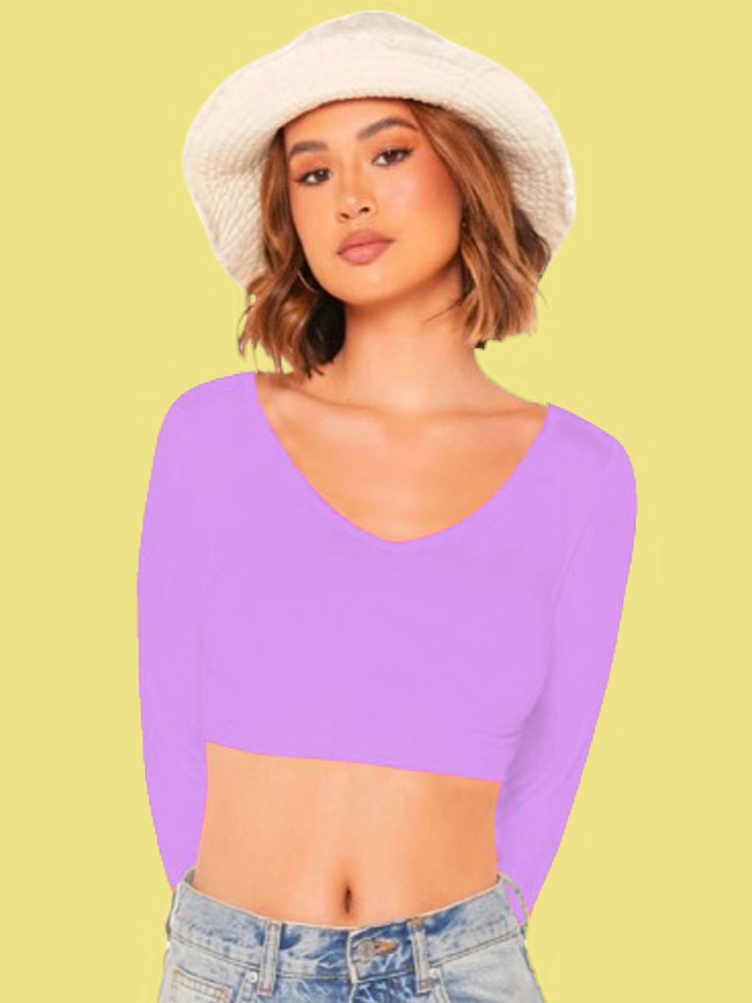 

Dream Beauty Fashion Women Fitted Crop Top, Lavender