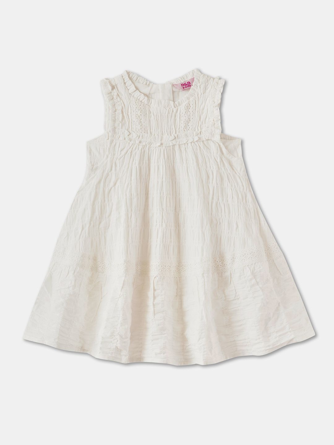 

R&B Girls A-Line Dress, White