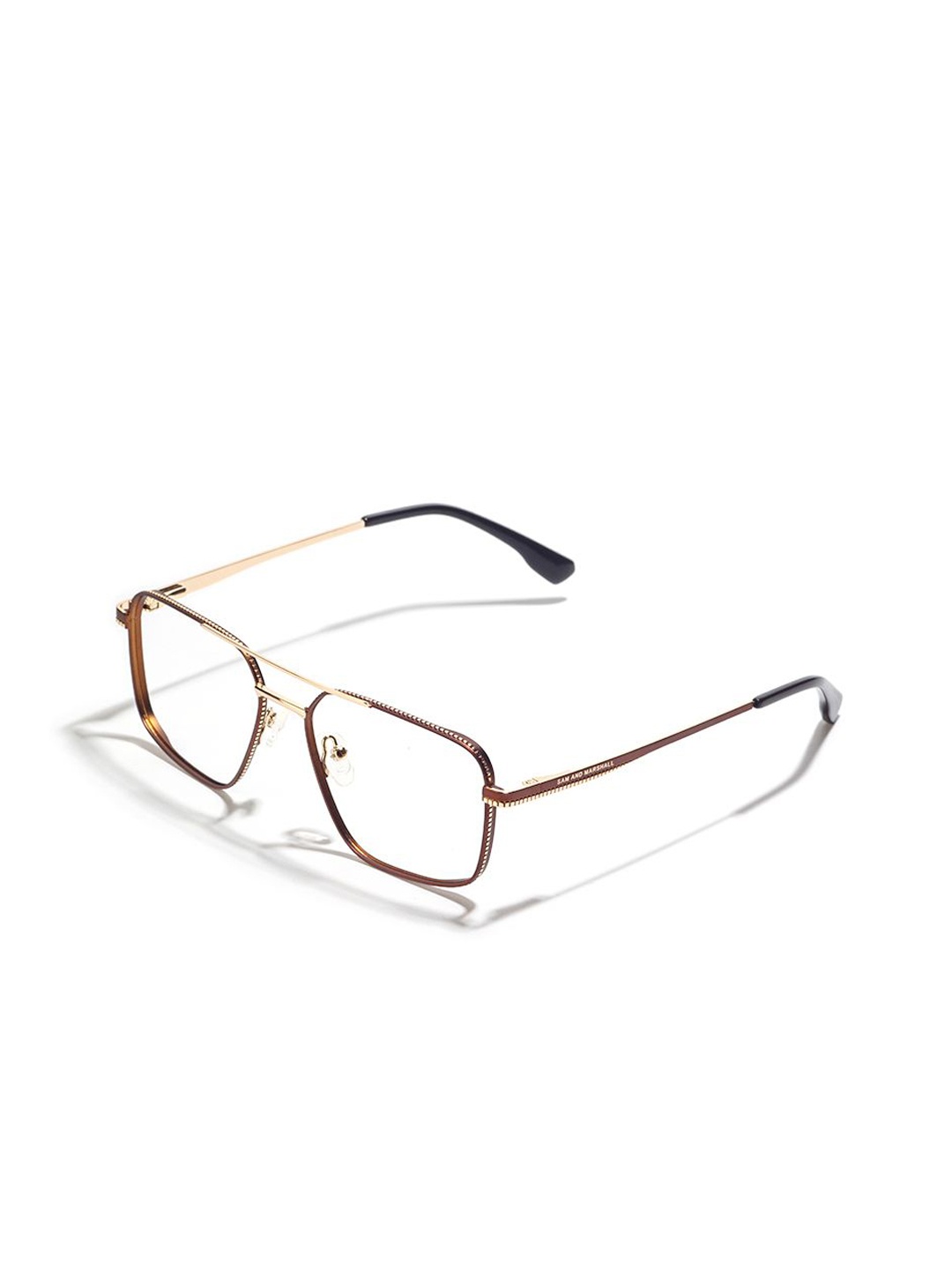 

SAM & MARSHALL Vanadium Gold-toned & Red Full Rim Glasses Square Frames